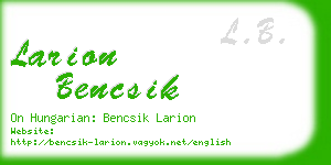 larion bencsik business card